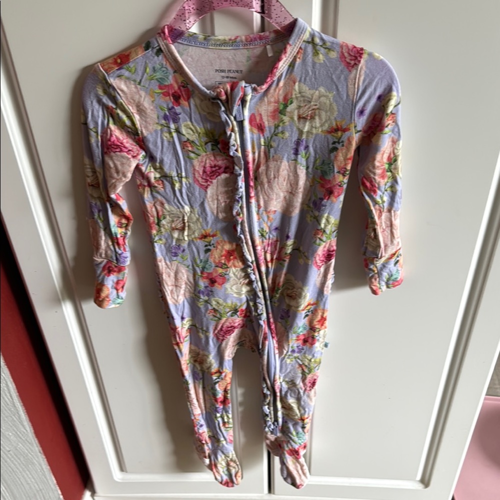 Posh Peanut Purple and Pink Footies One Piece